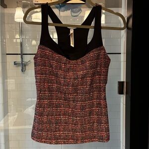 Free People Movement Women’s Active Tank Top with Pink Pattern and Black Accents